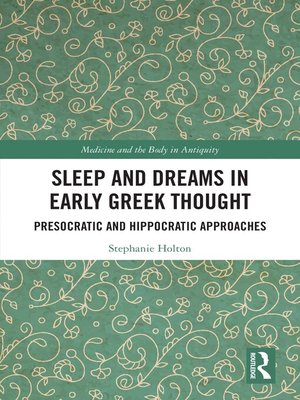 cover image of Sleep and Dreams in Early Greek Thought